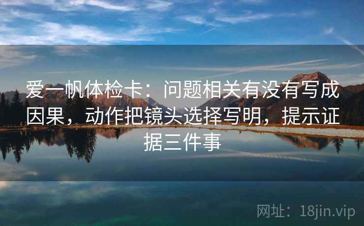 爱一帆体检卡:问题相关有没有写成因果,动作把镜头选择写明,提示证据三件事
