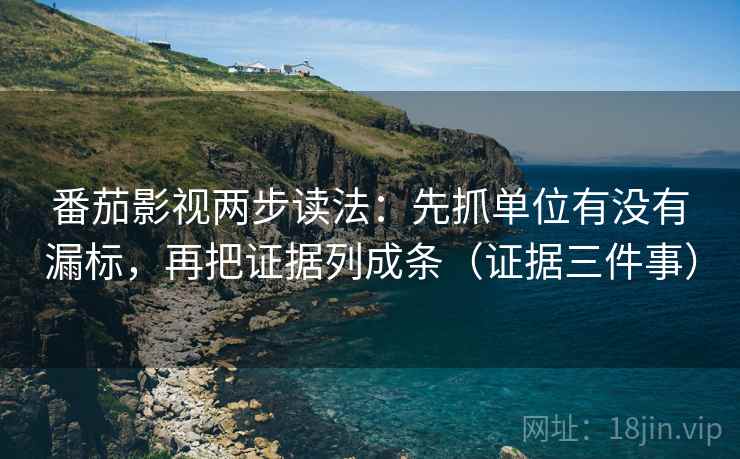 番茄影视两步读法:先抓单位有没有漏标,再把证据列成条(证据三件事)