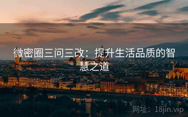 微密圈三问三改:提升生活品质的智慧之道