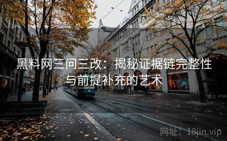 黑料网三问三改:揭秘证据链完整性与前提补充的艺术