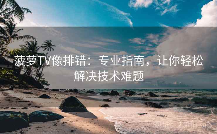 菠萝TV像排错：专业指南，让你轻松解决技术难题